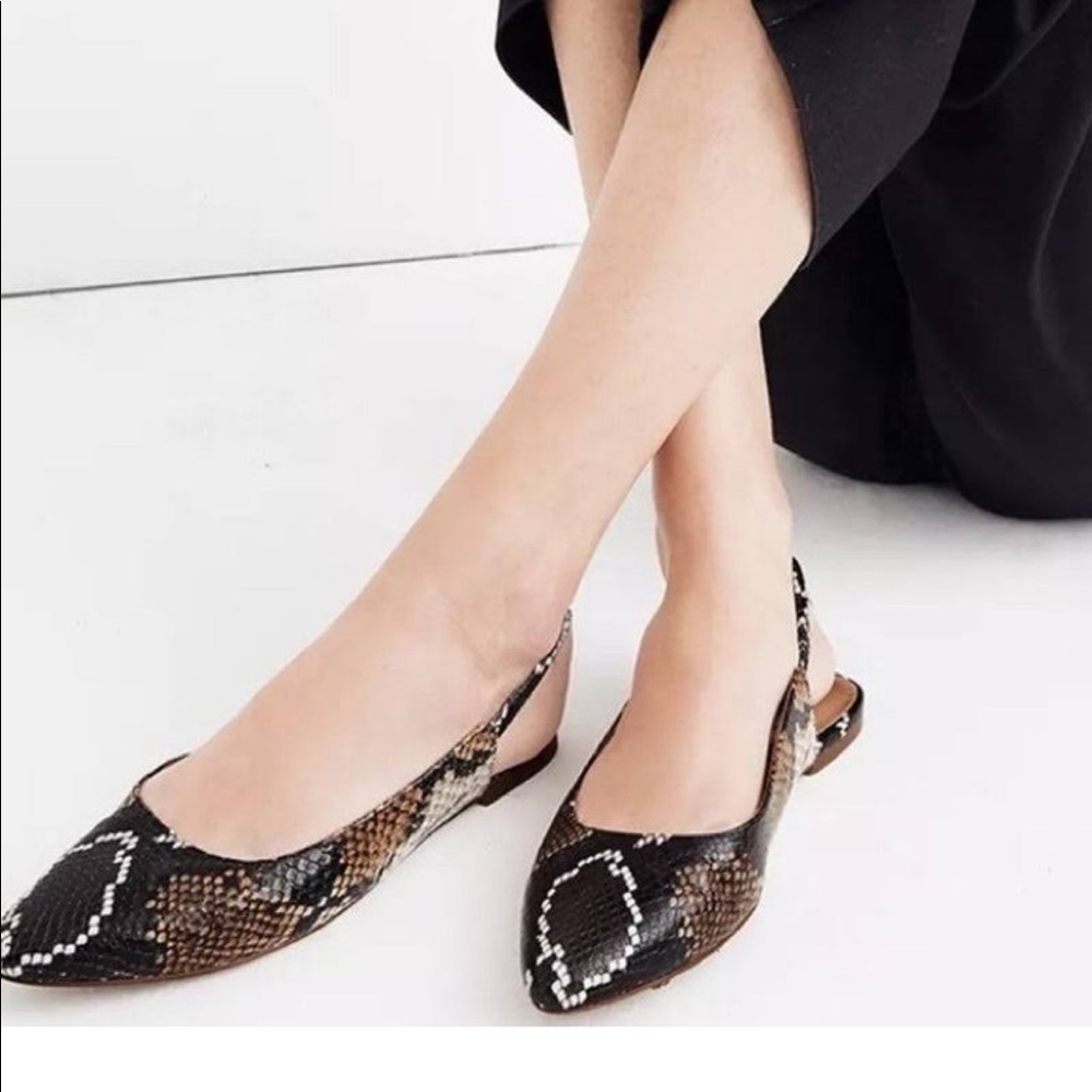 Madewell Margot Snakeskin Slingback Slides